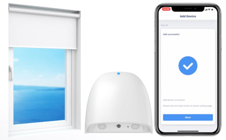 smart home roller blind in action